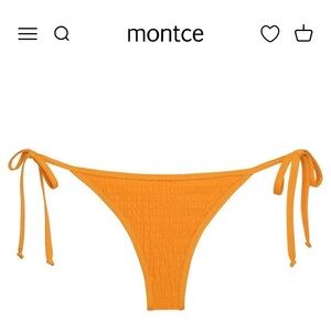NWT Montce Orange Scrunchie Tie-Up Bikini Bottom